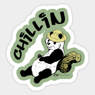 Chillin Panda a touch of color Sticker